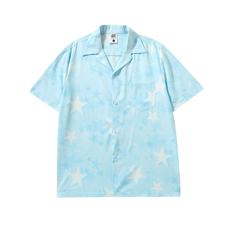 Short Sleeve Shirt Summer Star Loose All-Matching Beach Shirt