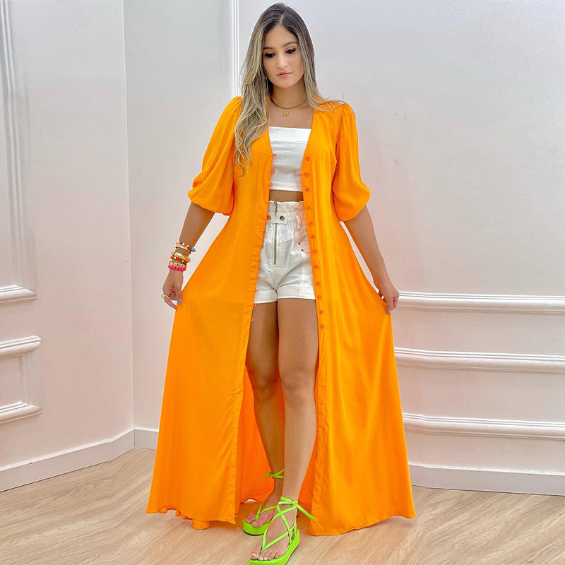 Women Dress Summer Elegant Slim Shirt Dress