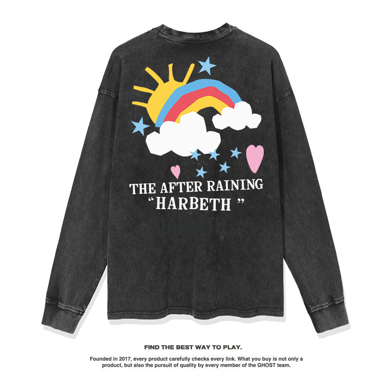 Unisex Long Sleeve Shirt Autumn and Winter Long Sleeve T-Shirt Loose
