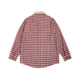Men Long Sleeved T Shirt Retro Plaid Long Sleeve Shirt Men's Embroidery Loose Shirt Coat Spring and Autumn
