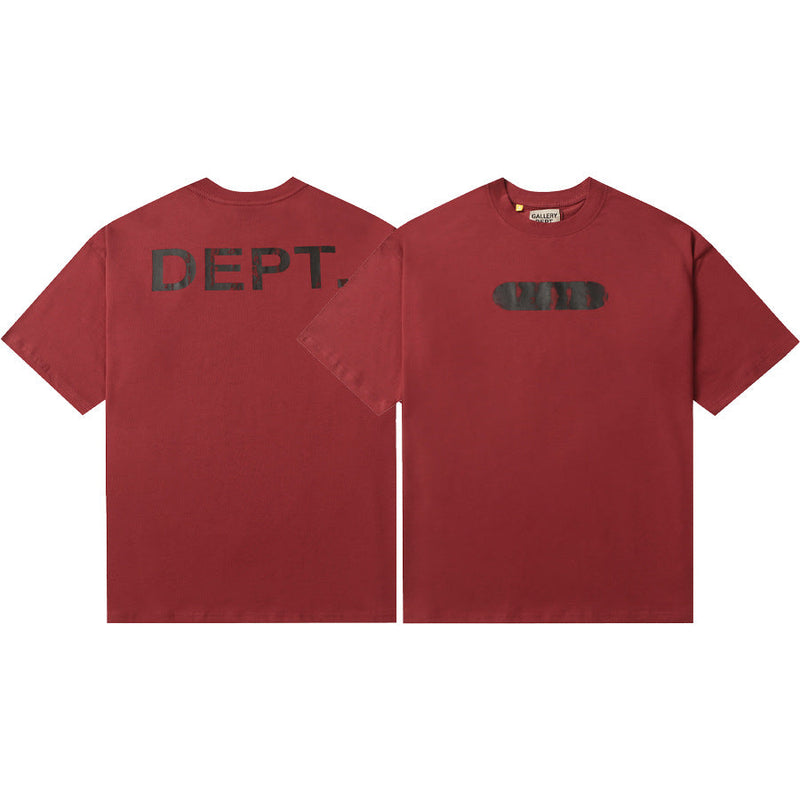 Gallery Dept T-Shirt Hand Painted Ink Splashing Alphabet Washed Retro Short Sleeve T-Shirt