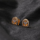 Grillz shell love single tooth braces real gold HIPHOP Royalty