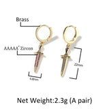 Earrings Zircon Sword Pendant Earrings Spectrum Armament