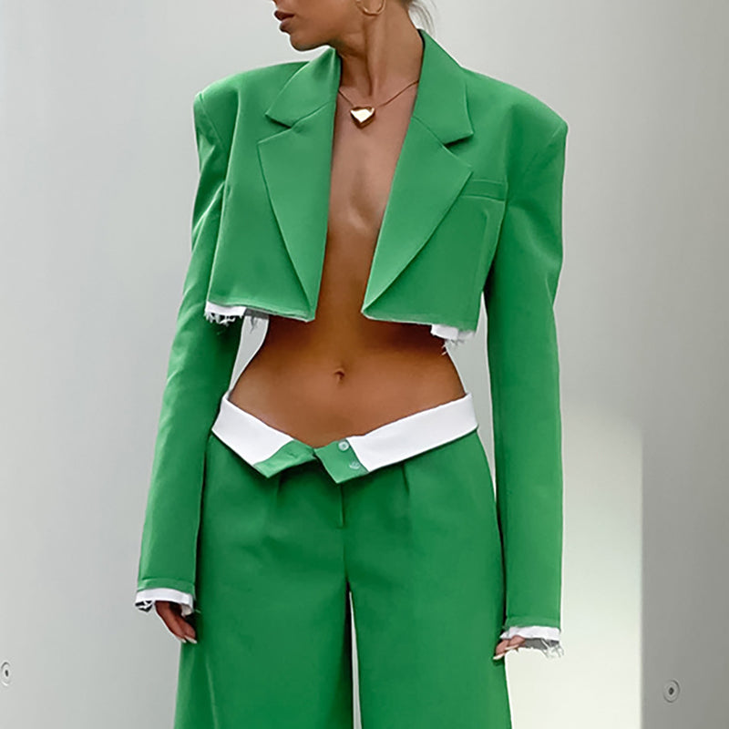 Women Co-Ords Autumn and Winter Green Women's Clothing