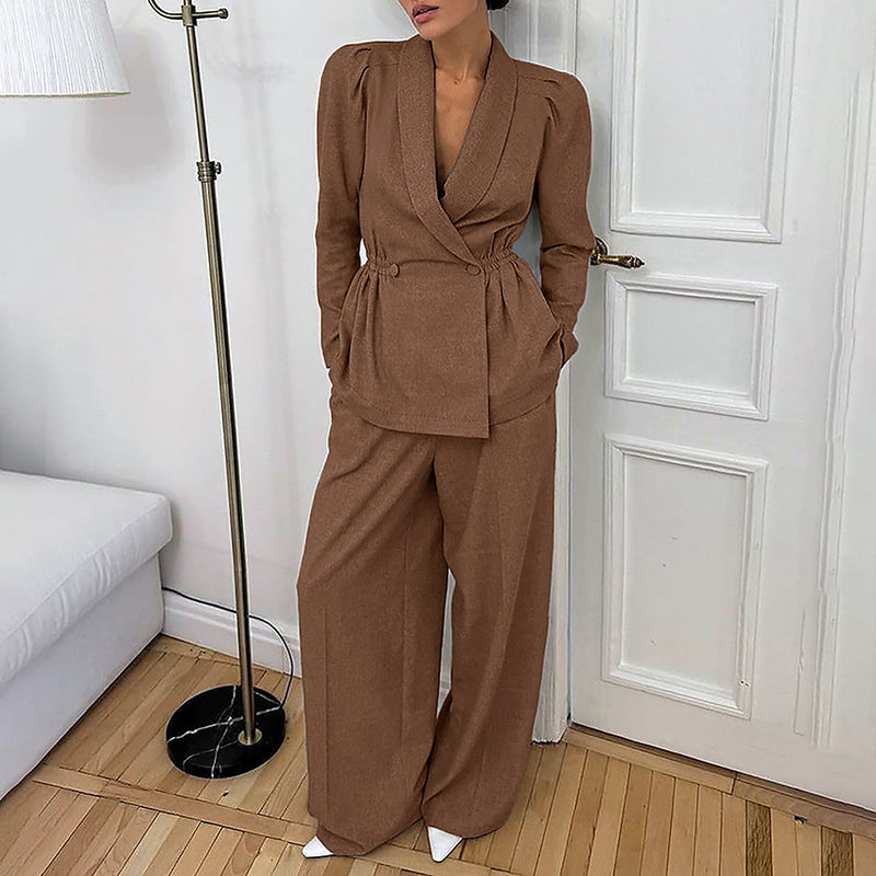 Women Co-Ords Suit Long Sleeve Jacket Casual