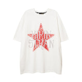 Men T-Shirt Retro Star Printing Summer