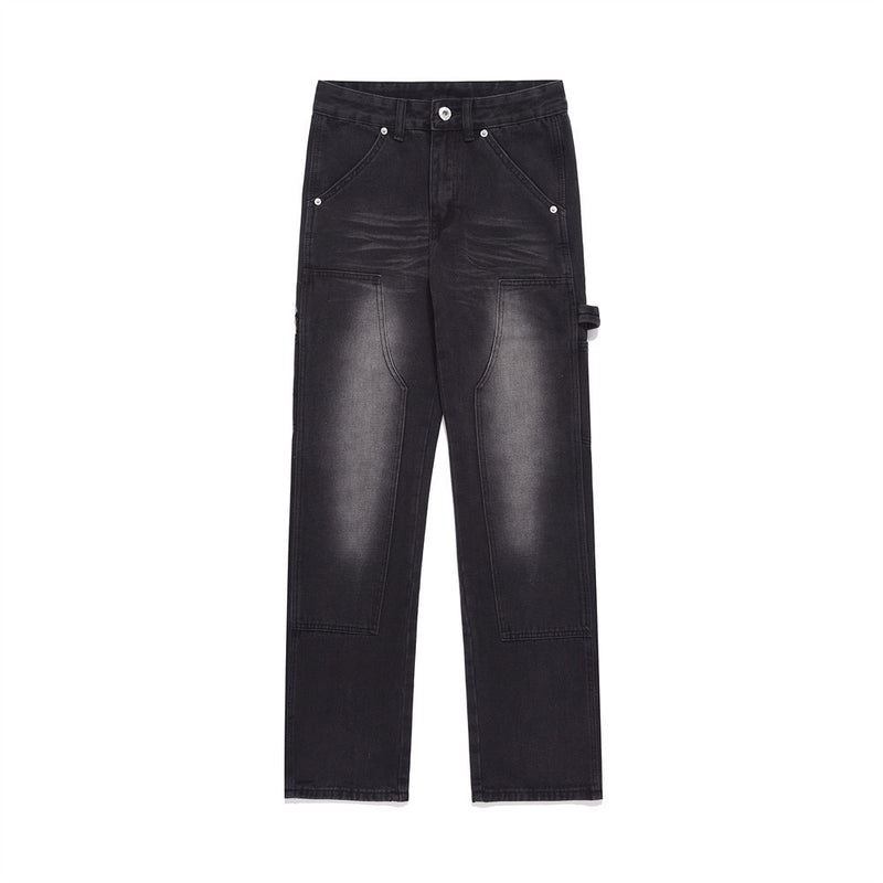 Men Jeans Inkjet Pleated Loose Casual