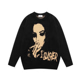 Men Sweater Jacquard round Neck Sweater