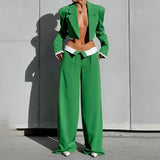 Women Co-Ords Autumn and Winter Green Women's Clothing