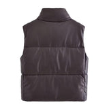 Women Cotton Coat Fashion Casual Leather Vest