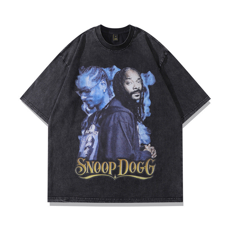 Men T-Shirt Rapper Portrait Printing Vintage