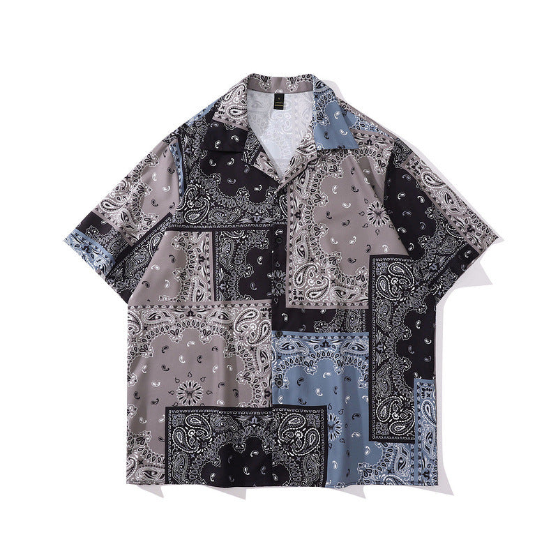 Short Sleeve Shirt West Coast Paisley Loose Casual