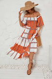 Women Dress Summer Stripes Ruffled Dress