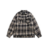 Unisex Coat Plaid Coat Cold-Proof Warm-Keeping Cotton Clothing