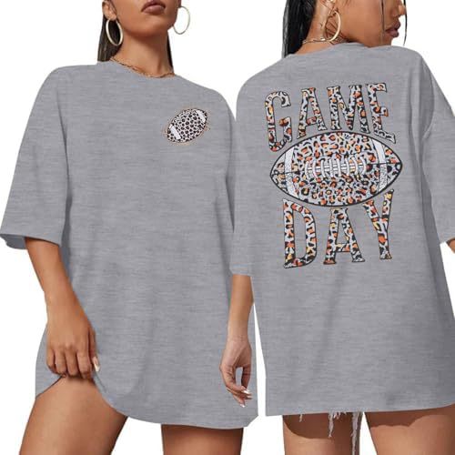 Game Day Shirts Women Oversized Football Tshirt Sunday
