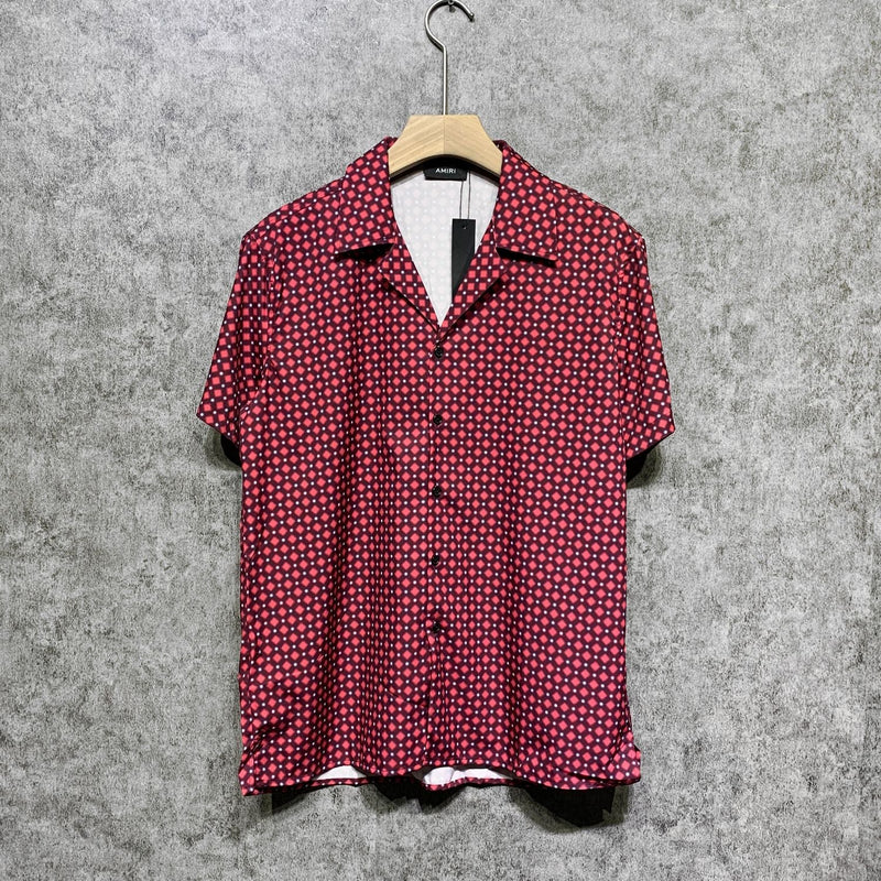 Amiri T Shirt Satin Short Sleeve Shirt for Men and Women