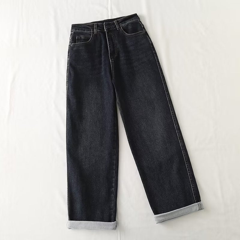 Women Jeans Fleece Casual Pants