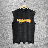 Purple Brand Distressed Tank T Shirts Distressed Sleeveless T-shirt Vest