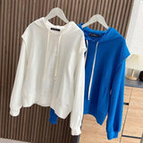 Women Hoodie Thin Loose False Two Pieces