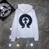 CHH Chrome Heart Hoodie Crowe cotton terry zip-up cardigan hooded sweater