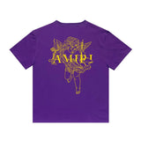 Amiri T Shirt Angel Sketch Printed Casual Hip Hop Short Sleeve T-shirt