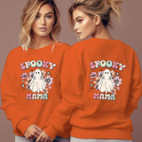 Spooky Mama Print Long Sleeve Hoodies Women Autumn Funny Hal