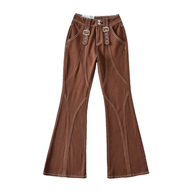 Women Jeans Retro Slimming Bell-Bottom Pants Sexy