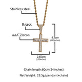 Jewelry Rectangular Zirconium Cross Pendant Hip Hop Diamond Pendant Necklace St. Valentine's Crosses Spectrum
