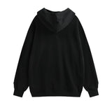 Men Fleece Lined Hoodie Printed Hoodie Autumn Men's Loose Street Long Sleeve Pullover