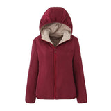 Women Cotton Coat Fleece Hooded Jacket Warm Leisure Fashion