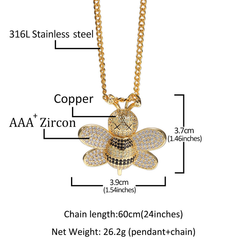 Jewelry Hip Hop Pendant Copper Set Zircon Full Diamond Animal Spectrum St. Valentine's