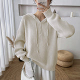 Women Pullover Sweater Loose Retro Knitted Pullover Sweater