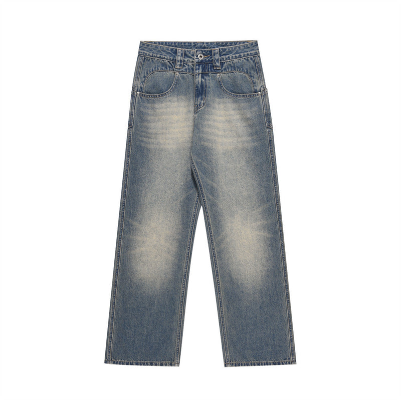 Men Jeans Retro Loose Distressed Casual