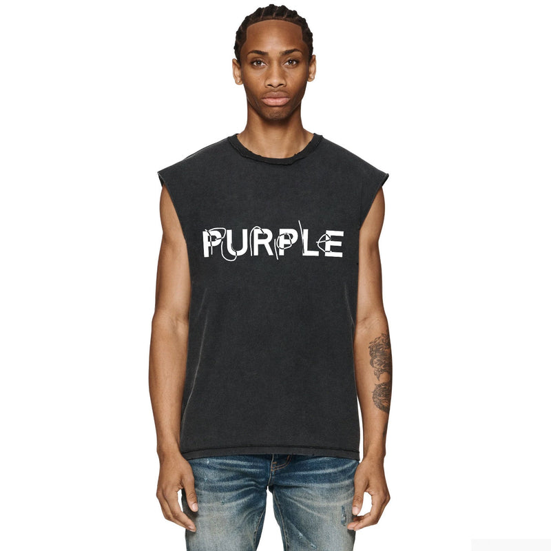 Purple Brand Distressed Tank T Shirts Distressed Sleeveless T-shirt Vest