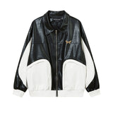 Women Jackets Punk Stitching Pu Wallet Retro Biker's Style