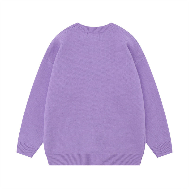 Men Sweater Letter Jacquard Knitted Sweater