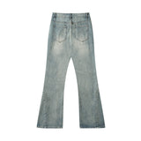Men Jeans Flared Pants Personality Design Stitching Zipper