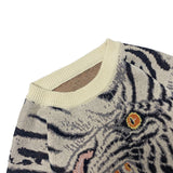 Kapital Sweater Vintage Jacquard Tiger Totem Knitted round Neck Japanese-Style Retro Knitted Pullover Sweater