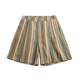 Unisex Shorts Retro Versatile Casual Loose Stripes