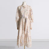 Bohemian Dress Lantern Sleeve Pastoral Floral Dress