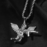 Jewelry Hip Hop Jewelry Gun Pendant Copper Zircon Angel Pieces Animal Spectrum