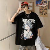 Men T Shirt Demon Slayer Character Print Oversize