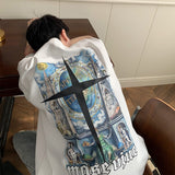 Men T Shirt Summer Loose Print