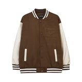 Women Jackets Vintage Foam Baseball Uniform Jacket Loose All-Matching