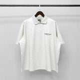 Fog Fear Of God Essentials T Shirt Double Line Polo Shirt Reflective Letter Short Sleeve Loose Couple