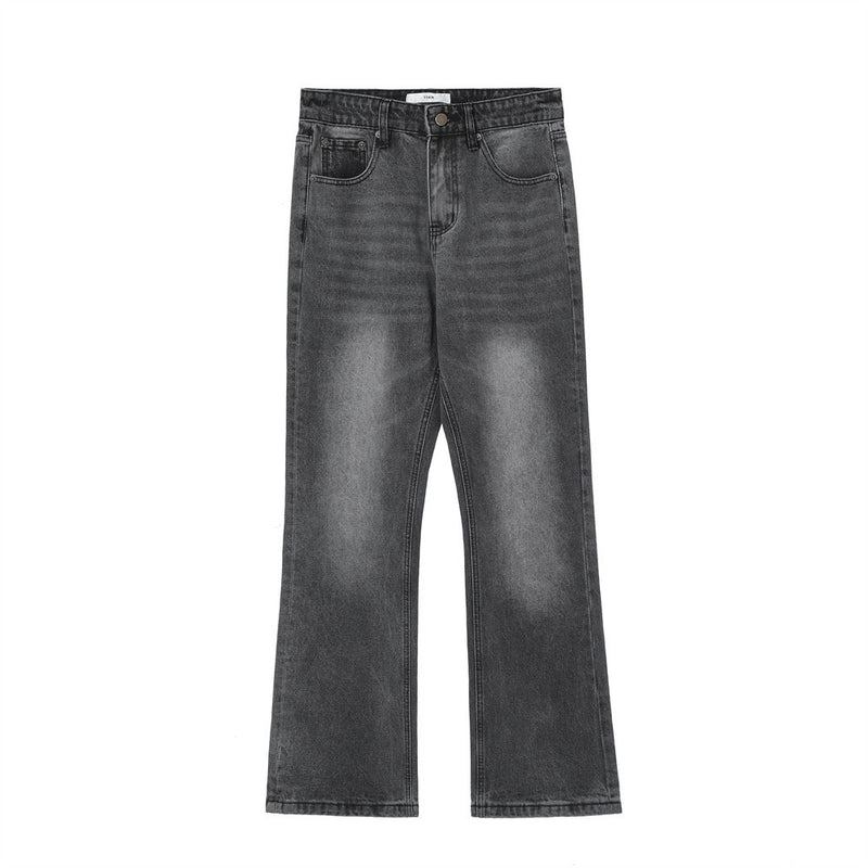 Men Jeans White Slightly Flared Loose Casual