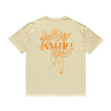 Amiri T Shirt Angel Sketch Printed Casual Hip Hop Short Sleeve T-shirt