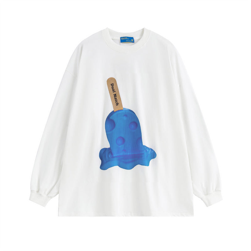Men Long Sleeve T-Shirt Ice Cream Ice Cream Personalized Printing