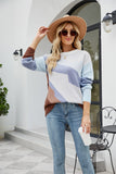 Women Pullover Sweater Splicing Knitwear Sweater