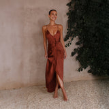 Women Dress Fashion Solid Color Dress